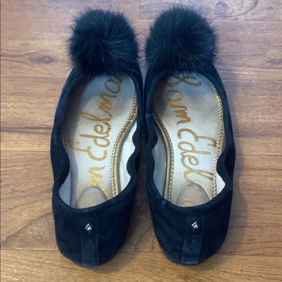 Sam Edelman black flats with pom pom size 6.5 M - Picture 4 of 6